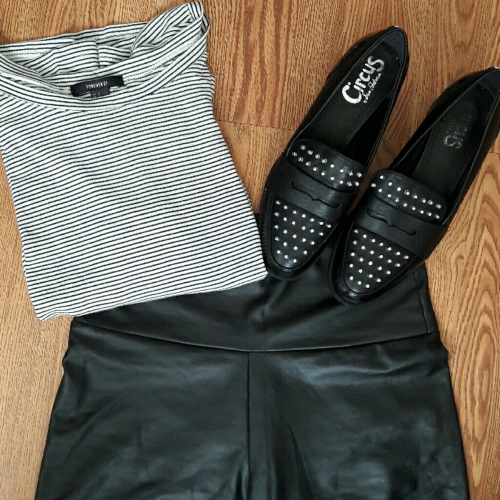 Faux Leather Tights